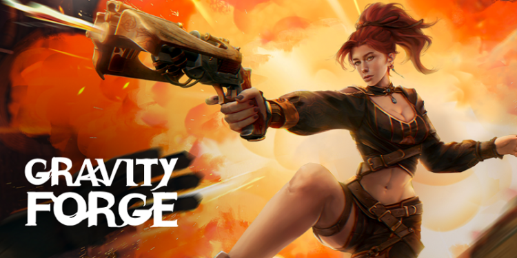 Gravity Forge game features spatial combat, co-op shooter mechanics, dieselpunk aesthetics, gravity manipulation, and Unreal Engine 5 with procedural generation.